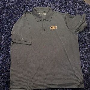 OSU Striped Polo Shirt - Black and White